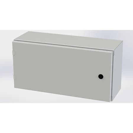 Saginaw Control & Engineering 1/4 Turn Latch Electrical Enclosures, 12 in H, 8 in D, 24 in W, NEMA 3R, 4, 12, 13, Carbon Steel SCE-12EL2408LPLG